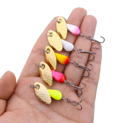 5colors / Box HENGJIA Single Hook Sequins Road Runner Bait Fishing False Lures(6CM-6.8G)