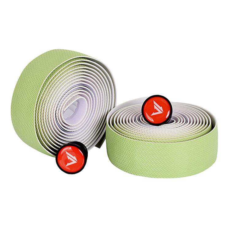 FMFXTRA F258 1pair Road Bike Handlebar Strap Anti-Slip Breathable Gradient Handlebar Tape(White Green)