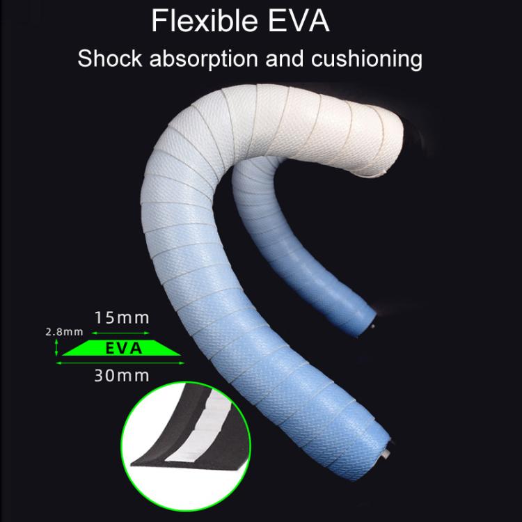FMFXTRA F258 1pair Road Bike Handlebar Strap Anti-Slip Breathable Gradient Handlebar Tape(White Green)