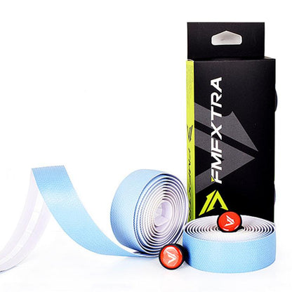 FMFXTRA F258 1pair Road Bike Handlebar Strap Anti-Slip Breathable Gradient Handlebar Tape(White Green)