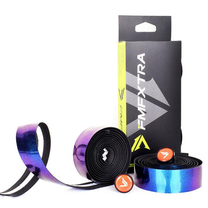 FMFXTRA F168 1pair Road Bike Handlebar Strap Anti-Slip Breathable Gradient Handlebar Tape(Aurora Purple)