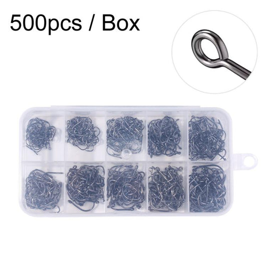 500 pièces / Boîte HENGJIA FH032 Hameçon Simple Extérieur Avec Anneau 3-12#