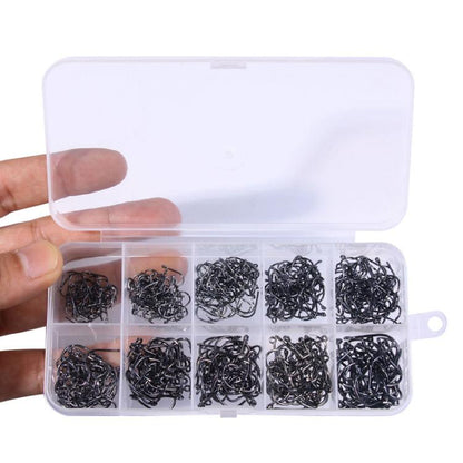 500pcs / Box HENGJIA FH032 3-12# Outdoor Fishing Single Hook With Ring