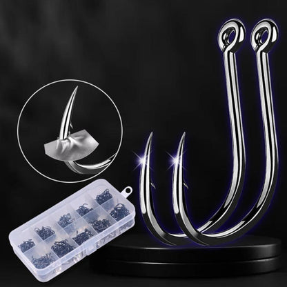 500pcs / Box HENGJIA FH032 3-12# Outdoor Fishing Single Hook With Ring