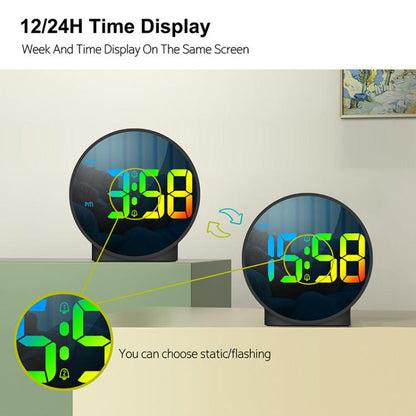 EDUP EH-8816 Simple Digital Electronic Clock Night Light Battery Plug-in Dual Power Mode Alarm Clock(Black Case White Letter)