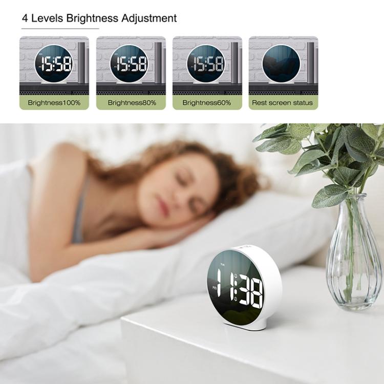EDUP EH-8816 Simple Digital Electronic Clock Night Light Battery Plug-in Dual Power Mode Alarm Clock(Black Case White Letter)