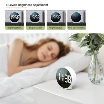 EDUP EH-8816 Simple Digital Electronic Clock Night Light Battery Plug-in Dual Power Mode Alarm Clock(Black Case White Letter)