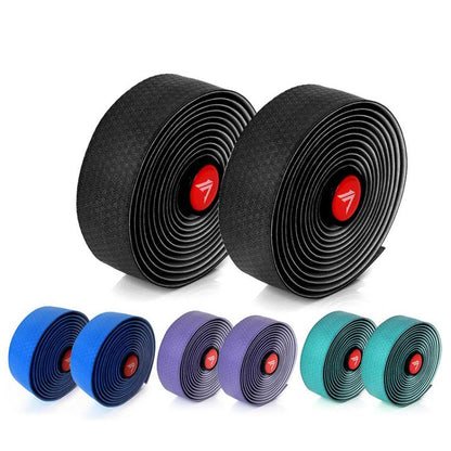 FMFXTRA F233 1pair Road Bicycle Handlebar Strap PU Stretchy And Shock-Absorbing Wrap-Around Tape(Purple)