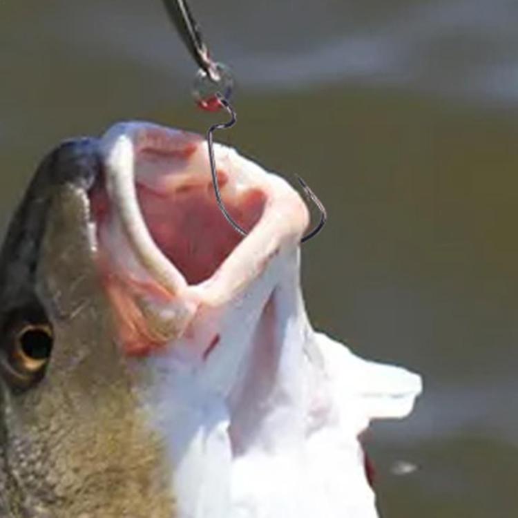 HENGJIA FH013 50pcs / Box Outdoor Fishing Cranked Stripers Hook Set, Color: Red