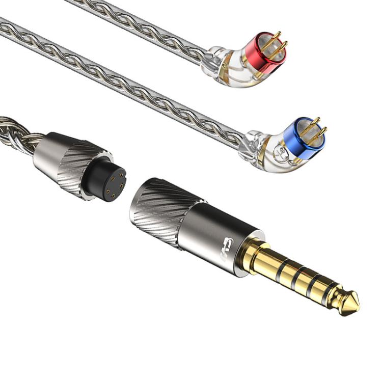 CVJ TS800 Eight Strands Copper Silver Plated Interchangeable Audio Plugs Headphone Upgrade Cable, Style: 4.4mm 0.75mm