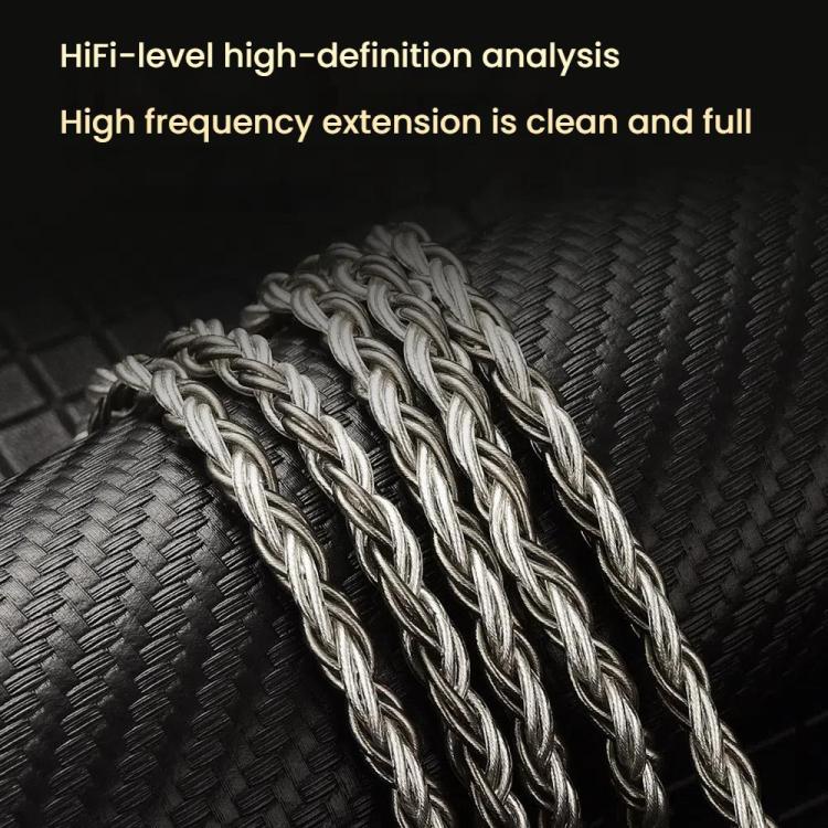 CVJ TS800 Eight Strands Copper Silver Plated Interchangeable Audio Plugs Headphone Upgrade Cable, Style: 4.4mm 0.75mm