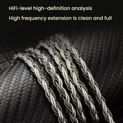 CVJ TS800 Eight Strands Copper Silver Plated Interchangeable Audio Plugs Headphone Upgrade Cable, Style: 4.4mm 0.75mm