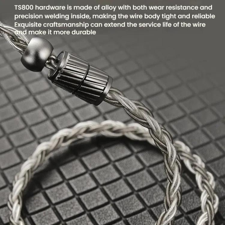 CVJ TS800 Eight Strands Copper Silver Plated Interchangeable Audio Plugs Headphone Upgrade Cable, Style: 4.4mm 0.75mm