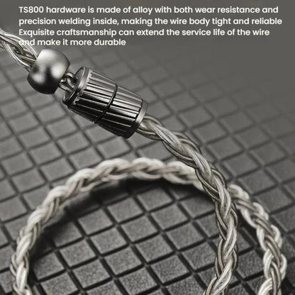 CVJ TS800 Eight Strands Copper Silver Plated Interchangeable Audio Plugs Headphone Upgrade Cable, Style: 4.4mm 0.75mm