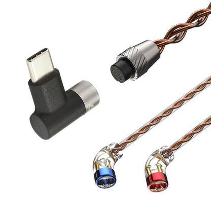 CVJ VS400 Câble de mise à niveau pour casque en cuivre sans oxygène avec fiche audio interchangeable, Style : Broche S Type-C