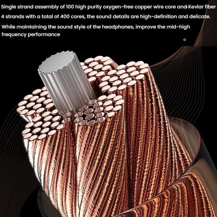 CVJ VS400 Interchangeable Audio Plug Oxygen-Free Copper Headphone Upgrade Cable, Style: 4.4mm S Pin