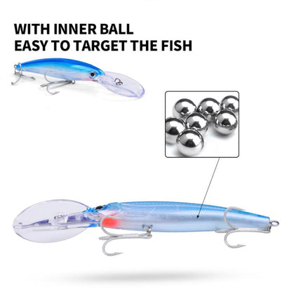 PROBEROS DW627 Long-Distance Casting Large Minnow Lure Fishing Bionic Bait, Style: H(17cm/32g)