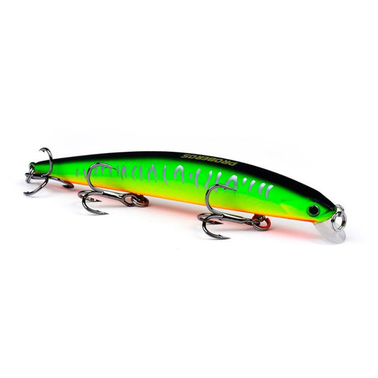 Leurre PROBEROS DW622 12,5cm-16g Submergé Minnow, Appât Dur Bionique en Plastique Polyvalent pour la Pêche en Mer (A)