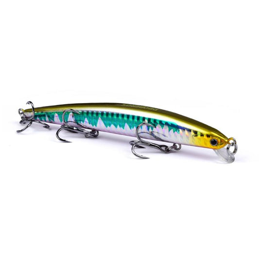 PROBEROS DW622 12.5cm-16g Leurre flottant Minnow immergé, leurre dur bionique en plastique pour la pêche en mer (B)