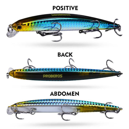 PROBEROS DW622 12.5cm-16g Submerged Minnow Lure All-Purpose Sea Fishing Plastic Bionic Hard Bait(B)