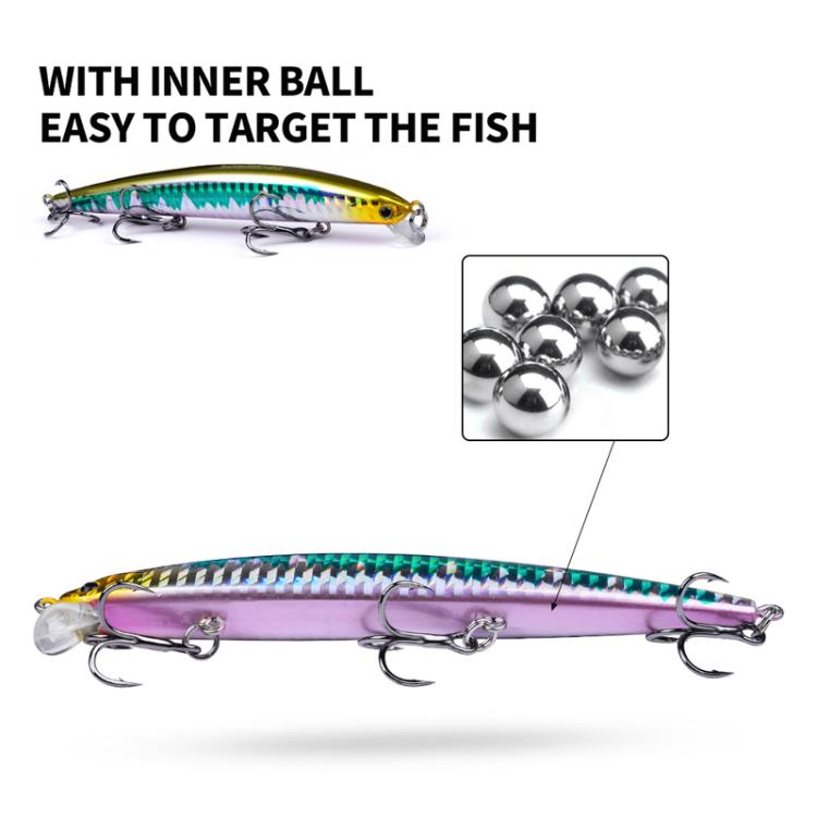 Leurre de type minnow PROBEROS DW622 12,5 cm-16g pour pêche en mer polyvalente, appât dur bionique en plastique (D)