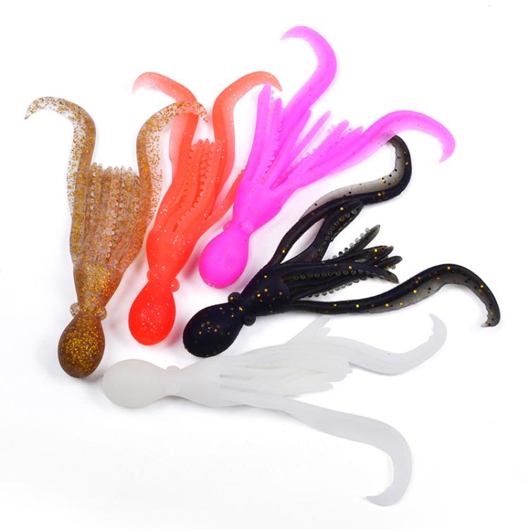 5 pièces/paquet PROBEROS DW6123 10cm-4.8g Leurre Souple Calmar Simulé Poulpe Fausse Pêche en Mer (B)