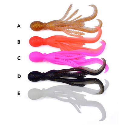 5 pièces/paquet PROBEROS DW6123 10cm-4.8g Leurre Souple Calmar Simulé Poulpe Fausse Pêche en Mer (B)