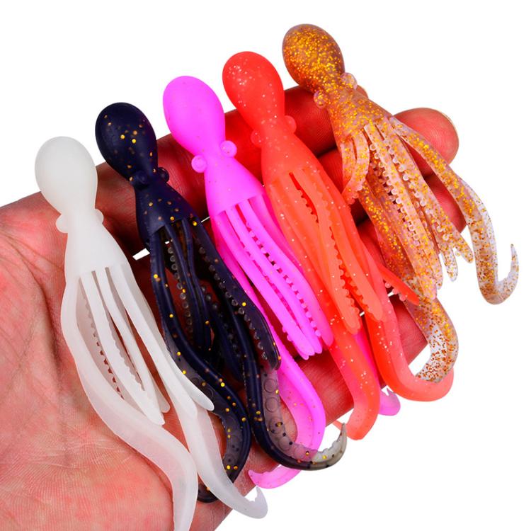 5 pièces/paquet PROBEROS DW6123 10cm-4.8g Leurre Souple Calmar Simulé Poulpe Fausse Pêche en Mer (B)