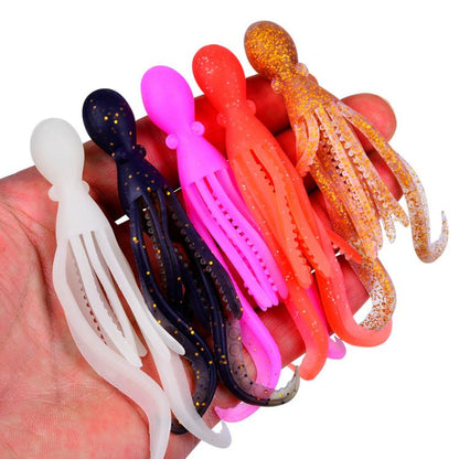5 pièces/paquet PROBEROS DW6123 10cm-4.8g Leurre Souple Calmar Simulé Poulpe Fausse Pêche en Mer (B)