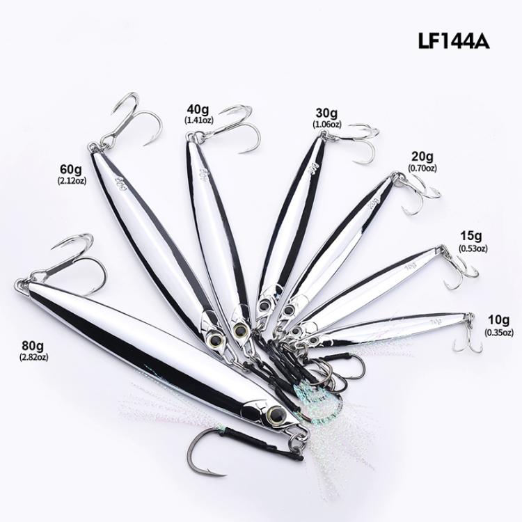 30g PROBEROS LF144 Zinc Alloy Lure Long-Distance Casting Fast-Draw Spanish Mackerel Mirror Bait(Silver)