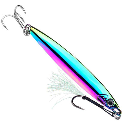 80g PROBEROS LF144 Zinc Alloy Lure Long-Distance Casting Fast-Draw Spanish Mackerel Mirror Bait(Colorful)