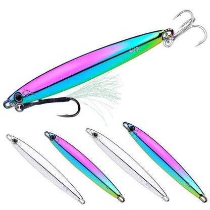 30g PROBEROS LF144 Zinc Alloy Lure Long-Distance Casting Fast-Draw Spanish Mackerel Mirror Bait(Silver)
