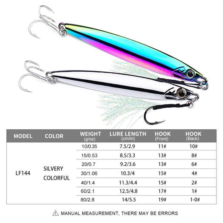 30g PROBEROS LF144 Zinc Alloy Lure Long-Distance Casting Fast-Draw Spanish Mackerel Mirror Bait(Silver)
