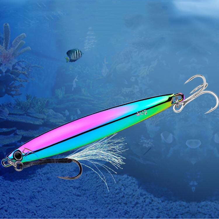 80g PROBEROS LF144 Zinc Alloy Lure Long-Distance Casting Fast-Draw Spanish Mackerel Mirror Bait(Colorful)