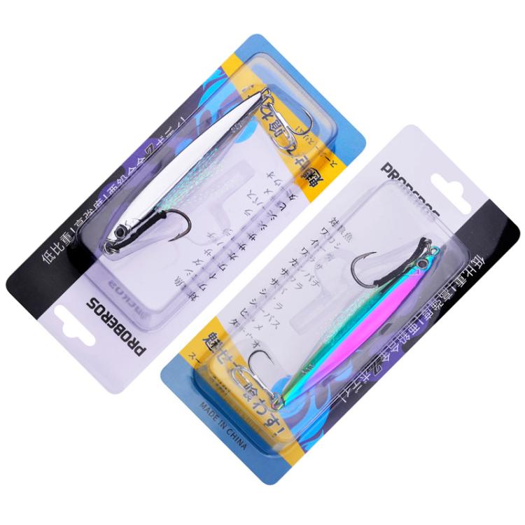 30g PROBEROS LF144 Zinc Alloy Lure Long-Distance Casting Fast-Draw Spanish Mackerel Mirror Bait(Silver)
