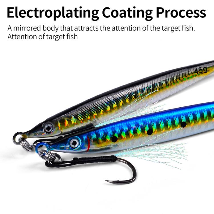 21G PROBEROS LF151 Long-Distance Casting Sinking Lure 3D Fast-Draw Sea Fishing Mackerel Hook(D)