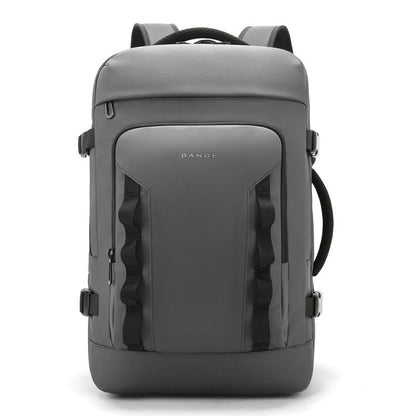 BANGE BG-3055 Men Large Capacity Shoulder Bag Expanded Capacity Business Travel Backpack(Gray)