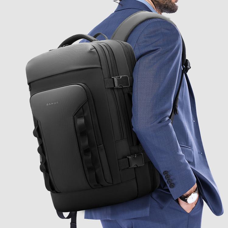 BANGE BG-3055 Men Large Capacity Shoulder Bag Expanded Capacity Business Travel Backpack(Blue)