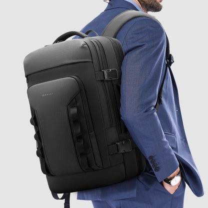 BANGE BG-3055 Men Large Capacity Shoulder Bag Expanded Capacity Business Travel Backpack(Blue)