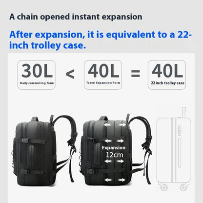 BANGE BG-3055 Men Large Capacity Shoulder Bag Expanded Capacity Business Travel Backpack(Blue)
