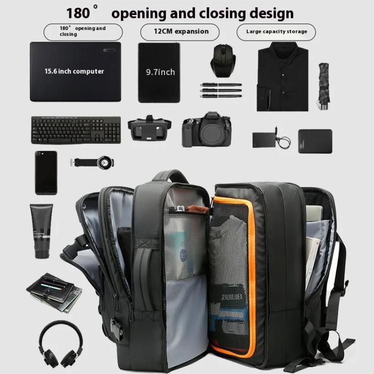 BANGE BG-3055 Men Large Capacity Shoulder Bag Expanded Capacity Business Travel Backpack(Blue)
