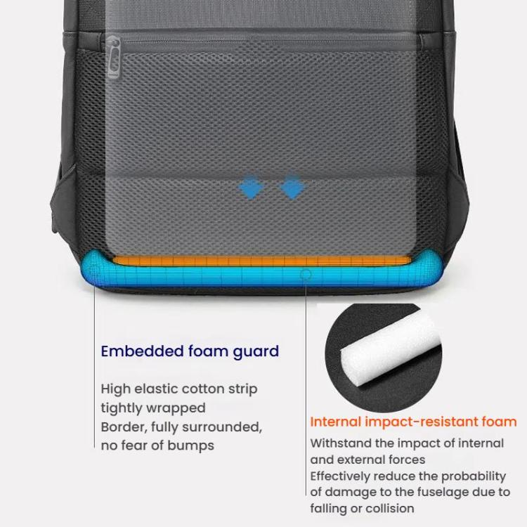 BANGE BG-3057 Large Capacity Men Business Work Lightweight Computer Backpack(Blue)