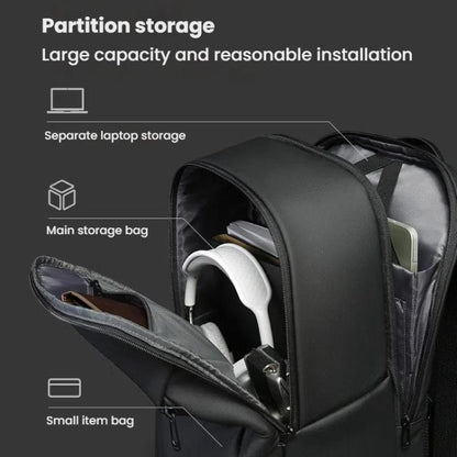 BANGE BG-3057 Large Capacity Men Business Work Lightweight Computer Backpack(Gray)