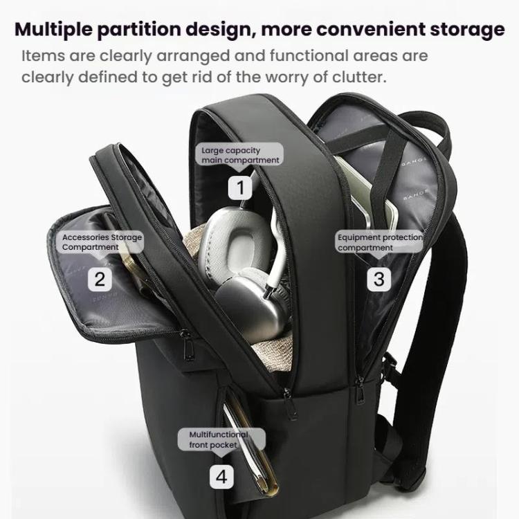 BANGE BG-3065 Business Workplace Shoulder Bag Large Capacity Computer Men Bag(Gray)