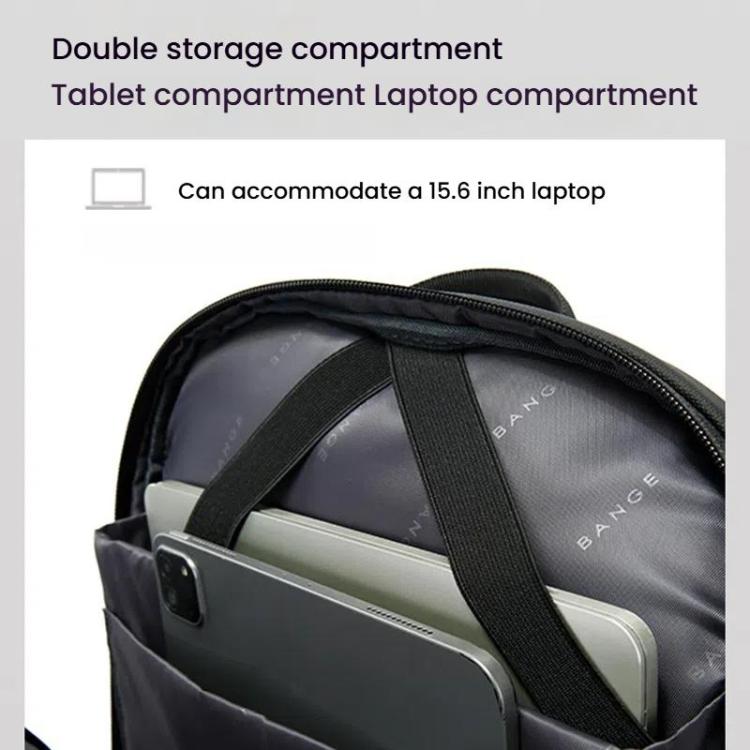 Sac à bandoulière pour ordinateur BANGE BG-3065 grande capacité pour homme (Bleu)
