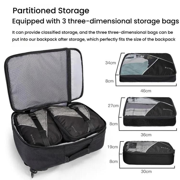 BANGE BG-1916 Men Backpack Large Capacity Shoulder Computer Bag(Black)