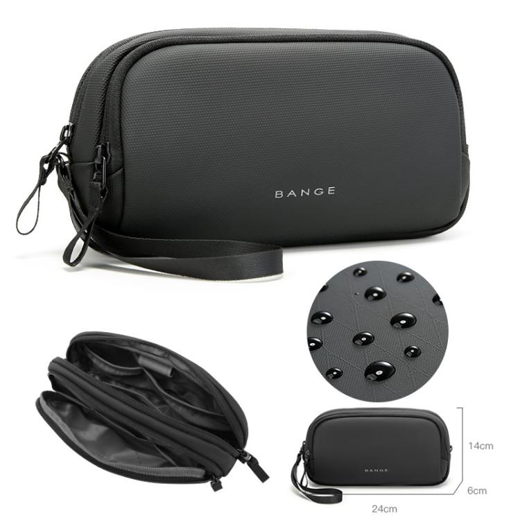 BANGE 3067 Travel Digital Storage Bag Multi-compartment Data Cable Daily Business Trip Handbag(Gray)