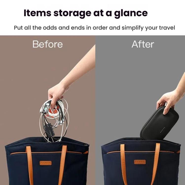 BANGE 3067 Travel Digital Storage Bag Multi-compartment Data Cable Daily Business Trip Handbag(Gray)