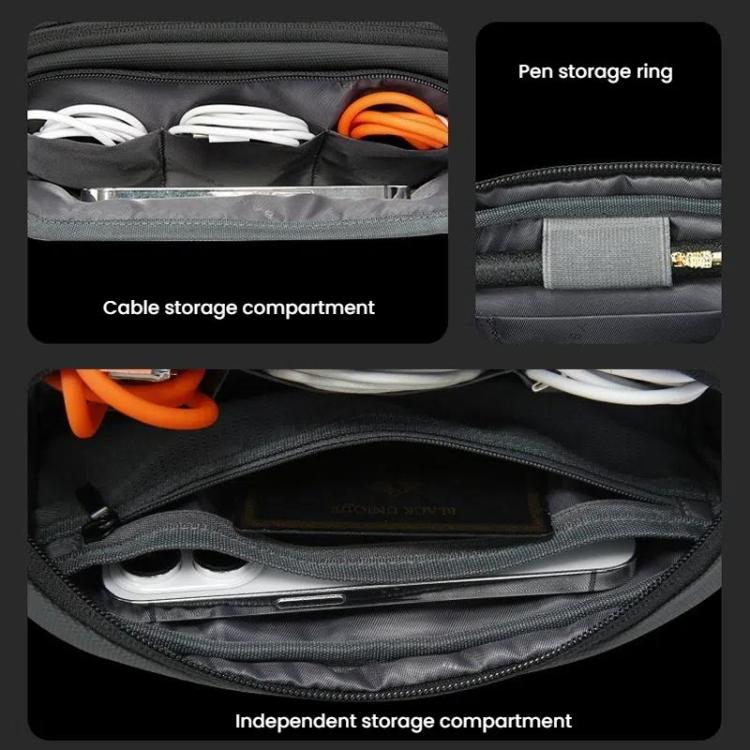 BANGE 3067 Travel Digital Storage Bag Multi-compartment Data Cable Daily Business Trip Handbag(Blue)