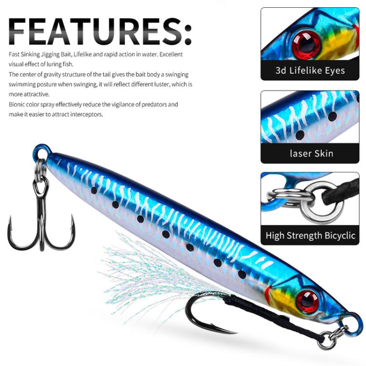 80G PROBEROS LF153 3D Fast Twitch Sea Fishing Road Runner Lure Long Casting Quick Sinking False Bait(C)